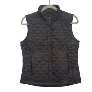 LL Bean Kids Quilted Vest L 14-16 Brown Full Zip Thinsulate‎ Nylon Lightweight